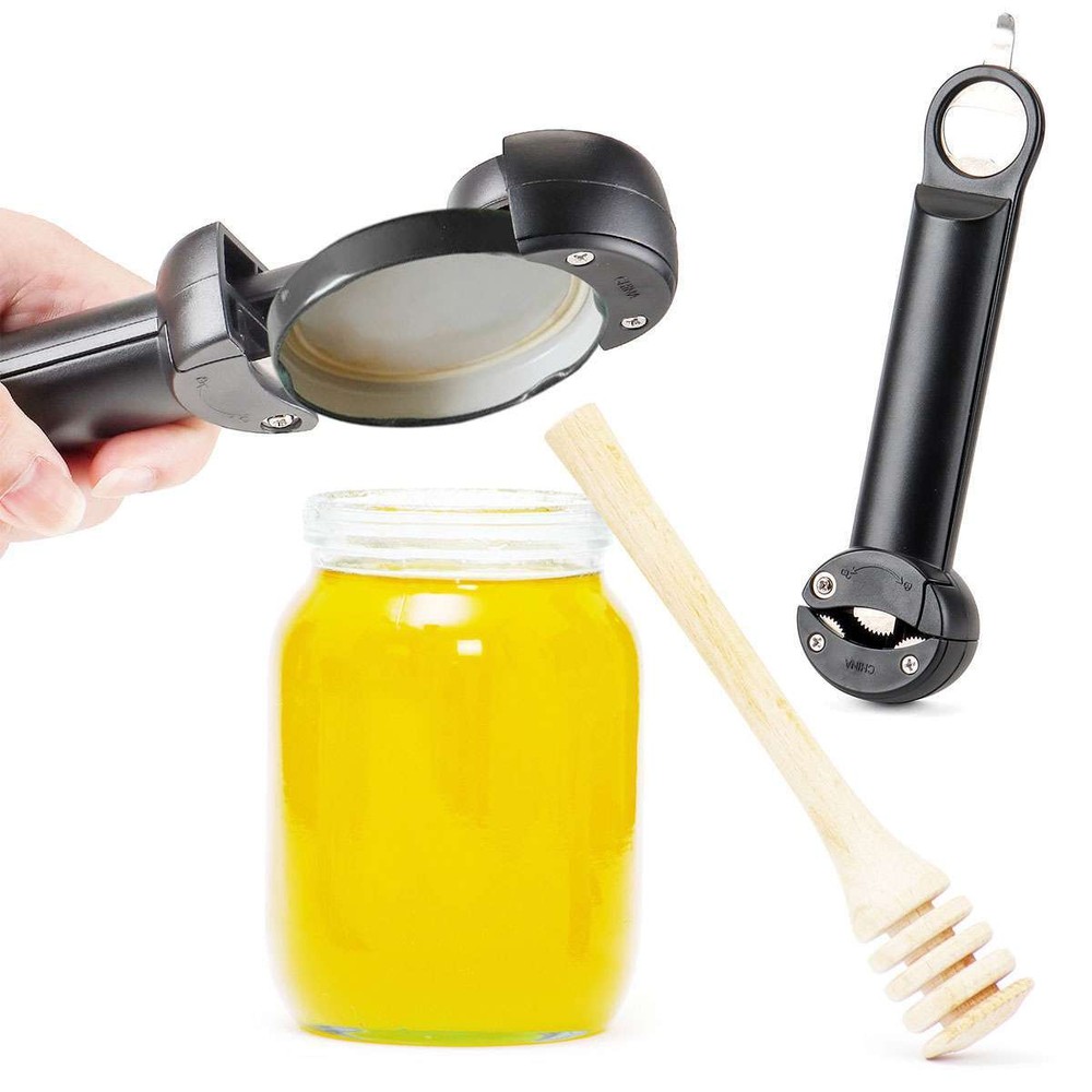 Multi Functional Bottle Opener Retractable Adjustable Jar Can Opener Easy Grip