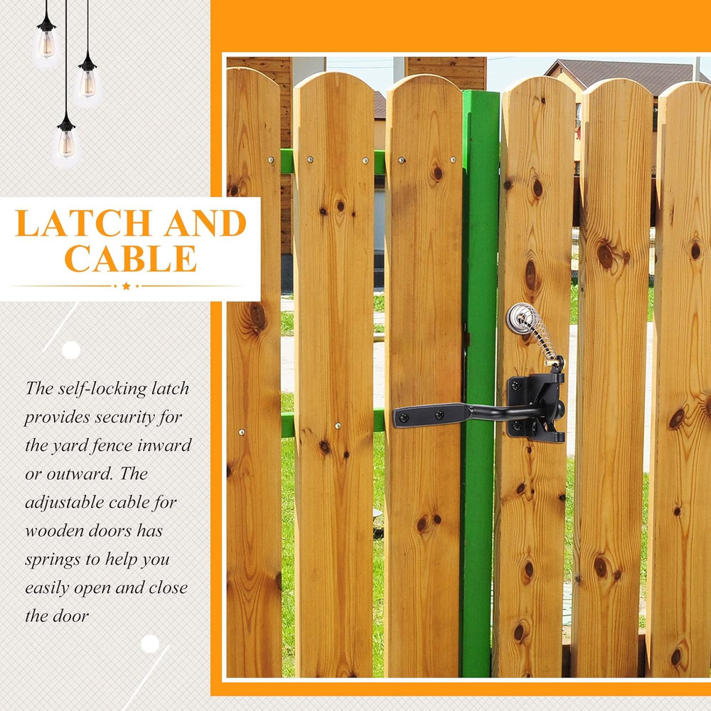 Self Locking Gate Gravity Latch Stainless Steel Spring Loaded with Adjustable Ga