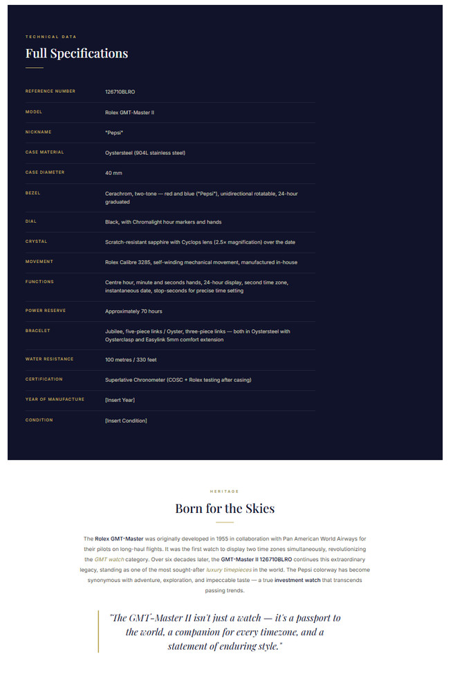 Premium Watch eBay Template | Luxury Rolex HTML | SEO Ready 🔥