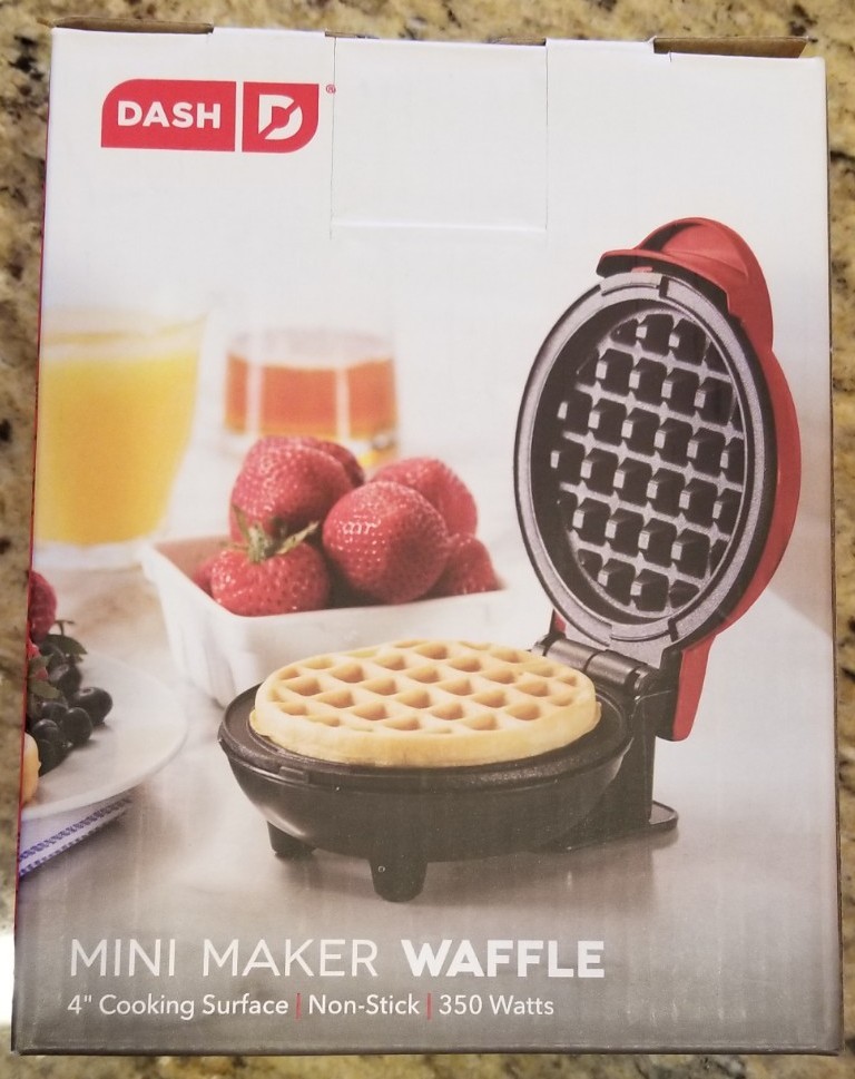 Dash Mini Waffle Maker Compact Electric Iron PTFE Nonstick Easy Clean Red EUC!