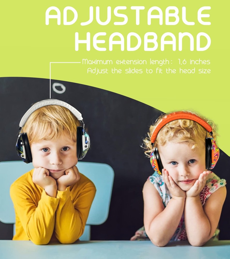 PROHEAR 032 2 Pack Kids Ear Protection, NRR Medium, Lollipop&graffiti Pattern