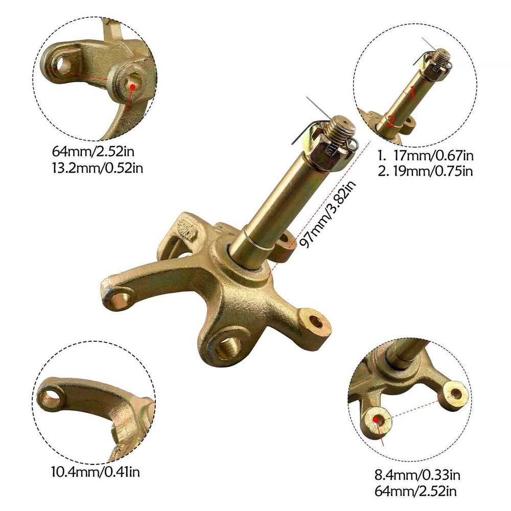 Front Hydraulic Disc Brake Caliper Rotor Kit 4 Stud Spindle Hub For Golf Buggy