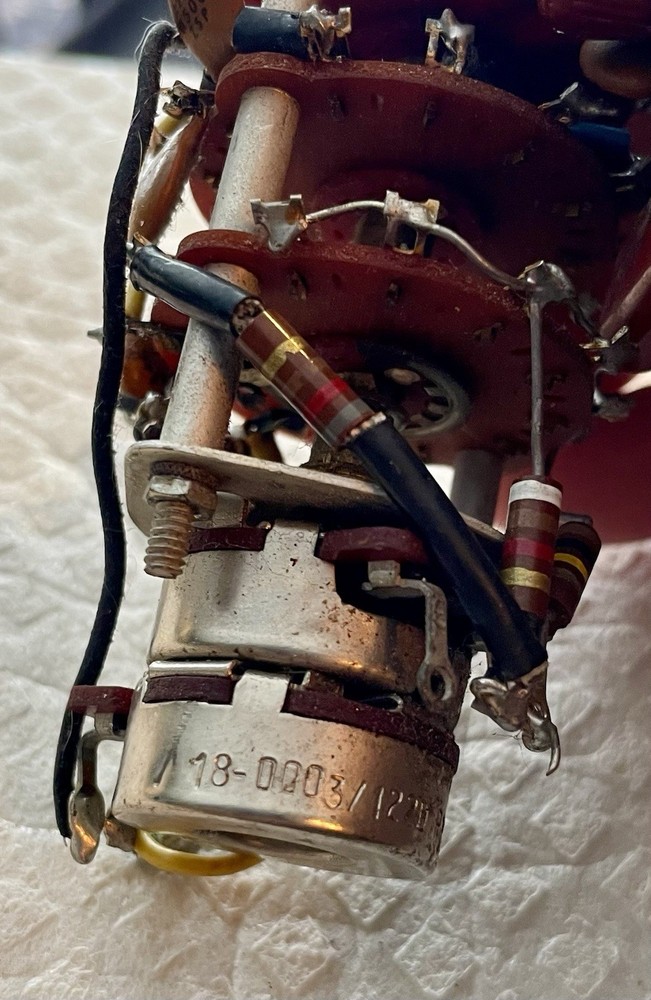 Vintage Multi-Wafer Rotary Switch Stepped Resistor Network Selector Assembly