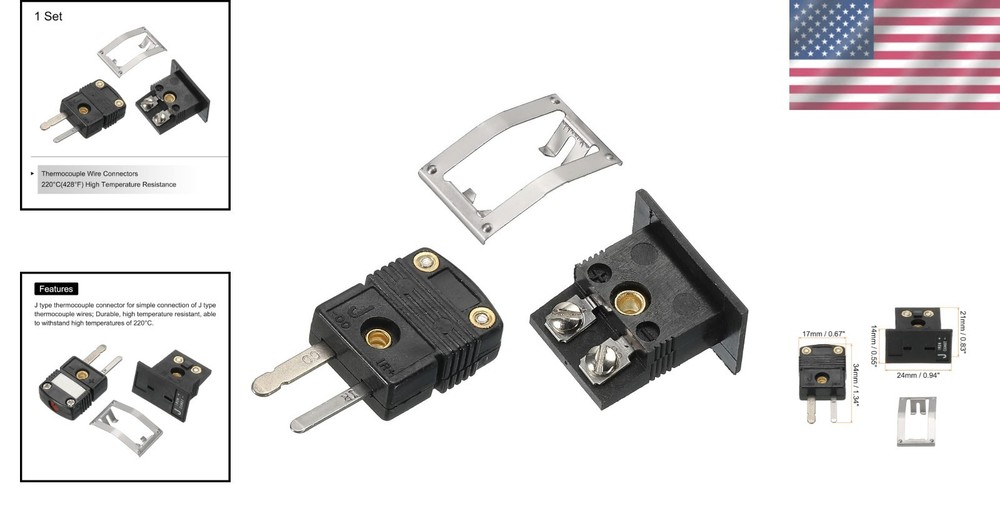 Reliable Mini J Type Thermocouple Connector - 220°C Screw-In Mounting Solution