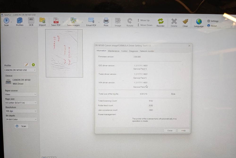 CANON IMAGEFORMULA DR-M160II DOCUMENT SCANNER
