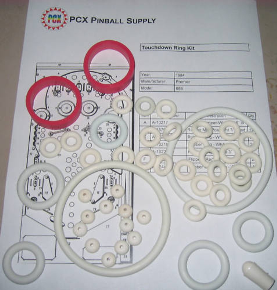 1984 Gottlieb/Premier Touchdown Pinball Machine Rubber Ring Kit