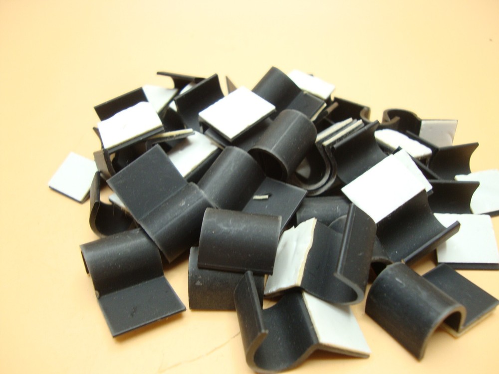 Cable Clamp Plastic 3/8" Diameter Self Adhesive (Qty 50)