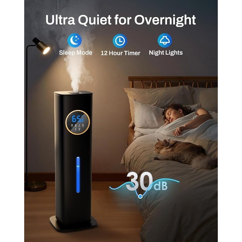Ultrasonic Humidifier 8L Adjustable Humidity Aroma Diffuser Quiet Timer New