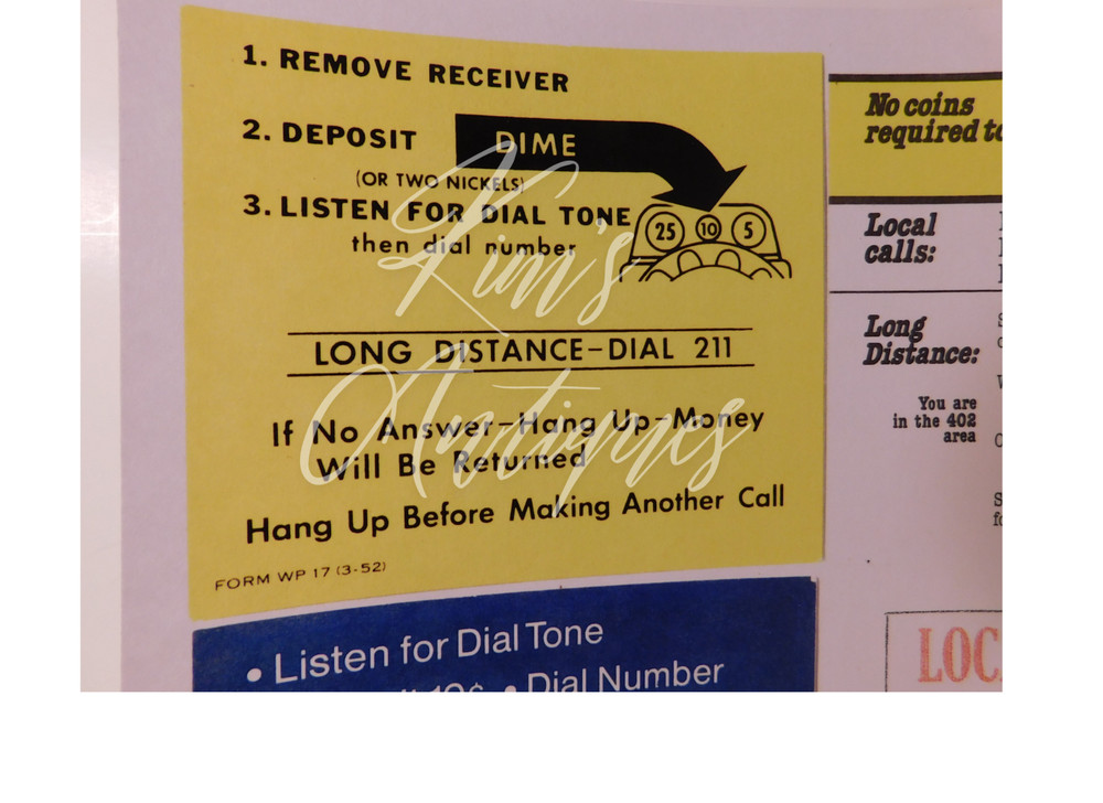2 Sheets of 6 Diff. Repro. Center Info Card Inserts for W/E or A/E Payphones P10