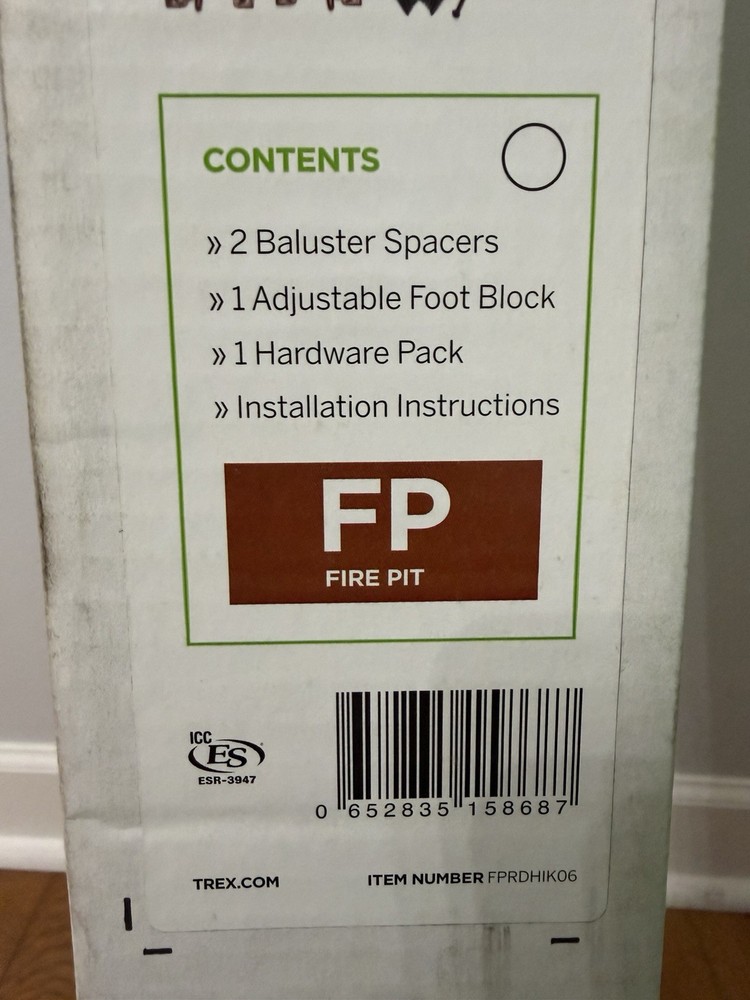 Trex Transcend 6ft Railing Horizontal Infill Kit, Round , Fire Pit