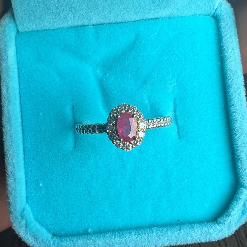 S925 adjustable ruby ring