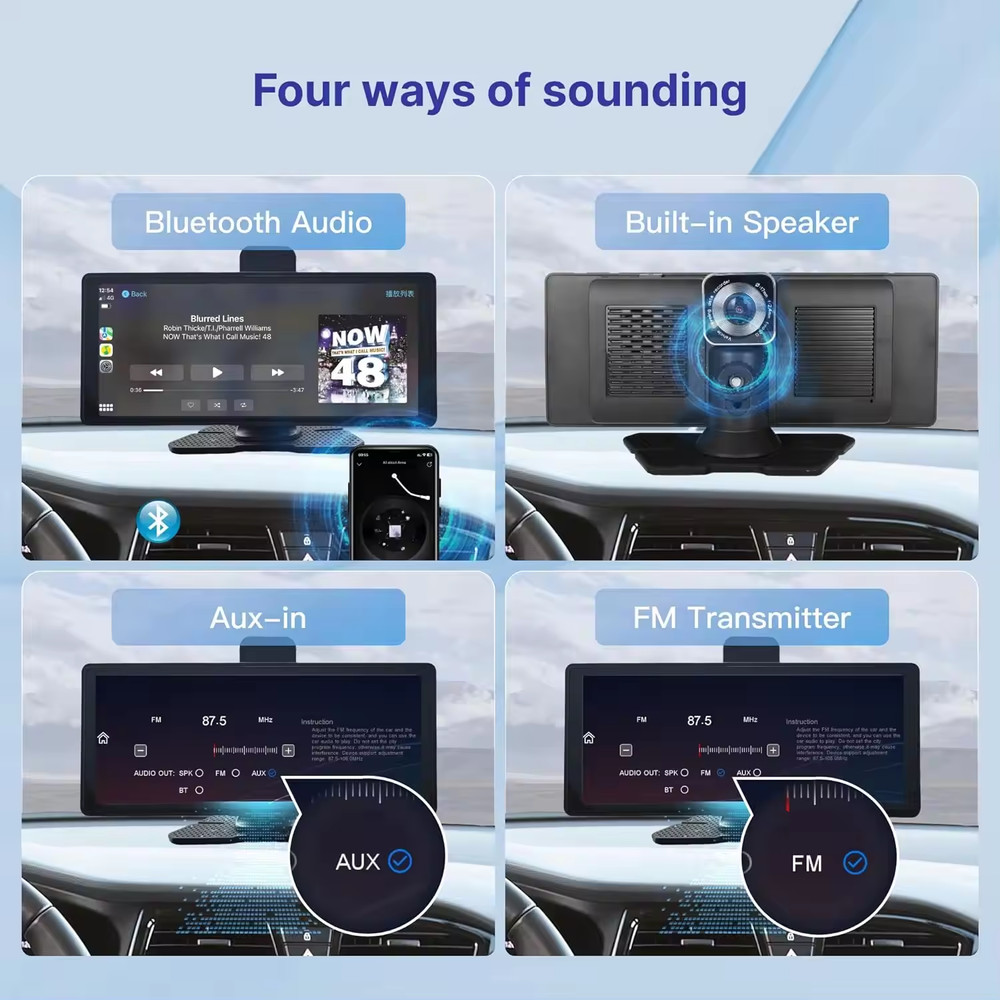 Interactive Apple + Android Car Play screen with Dash Cam + Reversing Cam