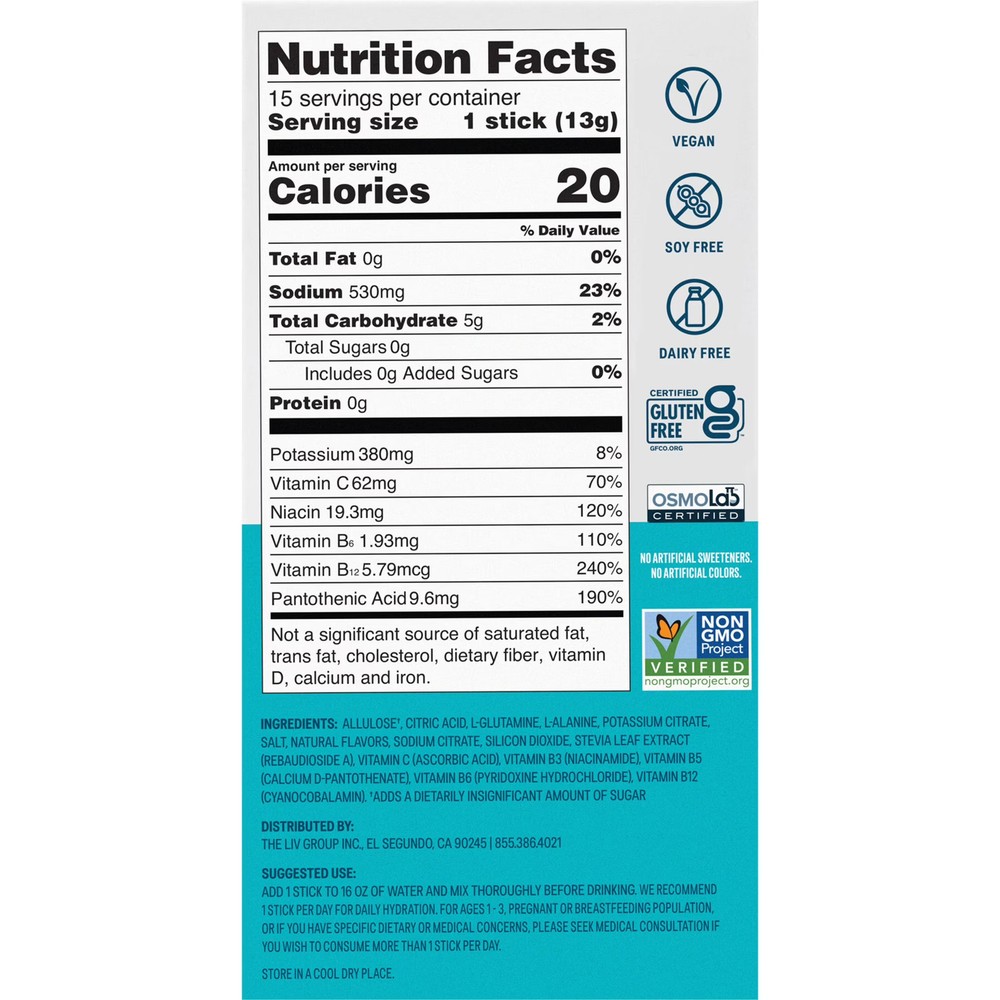 (4 pack) Liquid I.V.® Lemon Lime Hydration Multiplier® 15 Count Packets