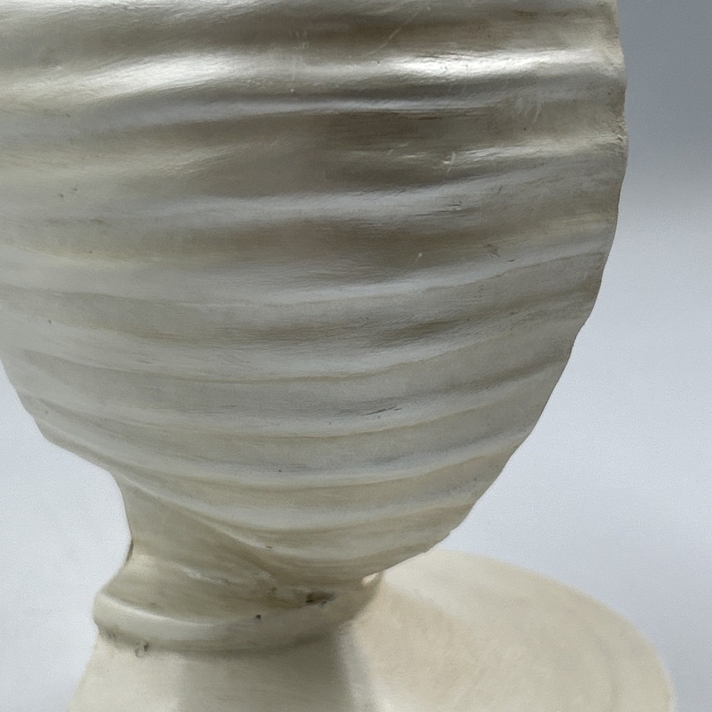 Iridescent White 6.75” Conch Shell Bookend Ceramic Single