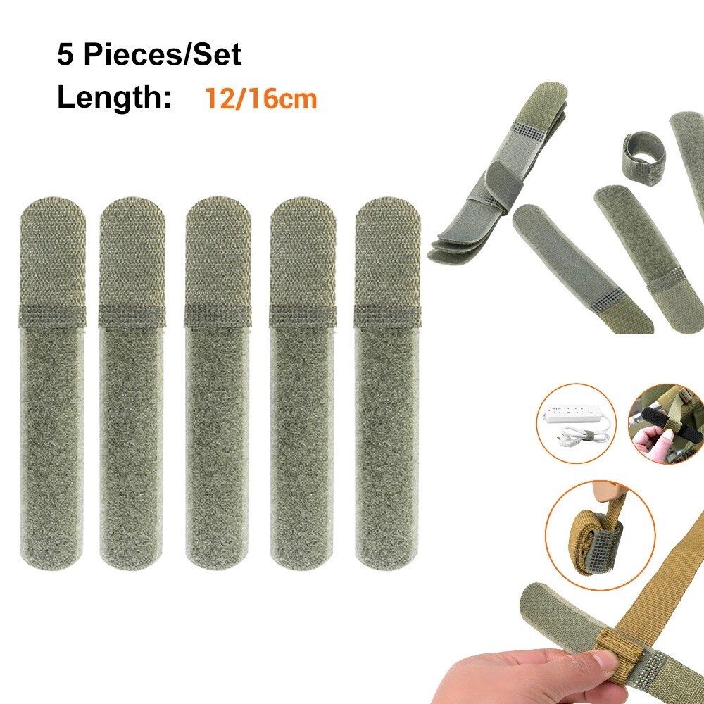 5PCS Molle Straps Tactical Backpack Organizer with Hook Loop Grip