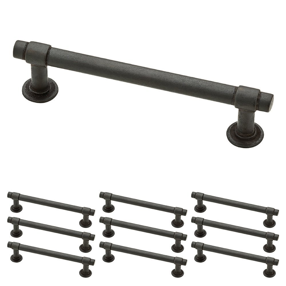 Francisco (10-Pack) Cabinet Handles 4" Hole Center Pulls | Soft Iron Hardware...