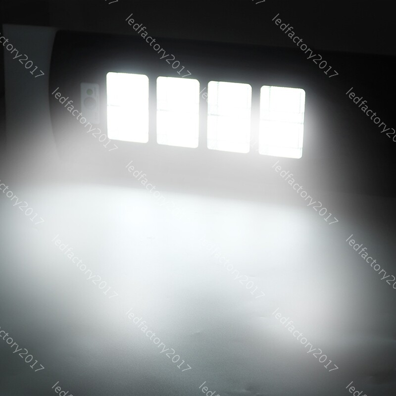 600W LED Solar Steert Lamp Frontyard Security Waterproof w/ Remote Control Pole