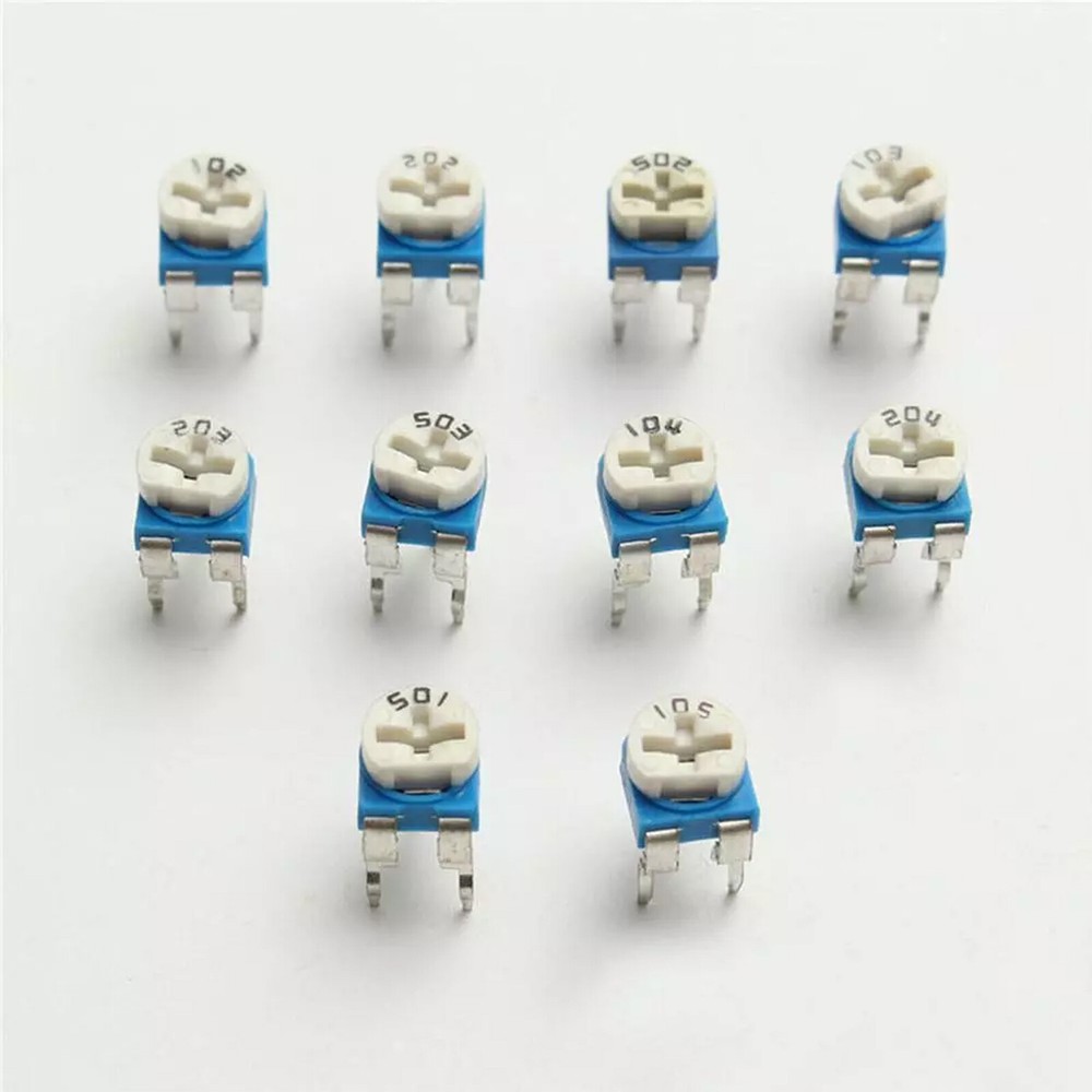 100pcs Potentiometer Trimpot Variable Resistor Assortment Box Kit 10 ValueKpkKq