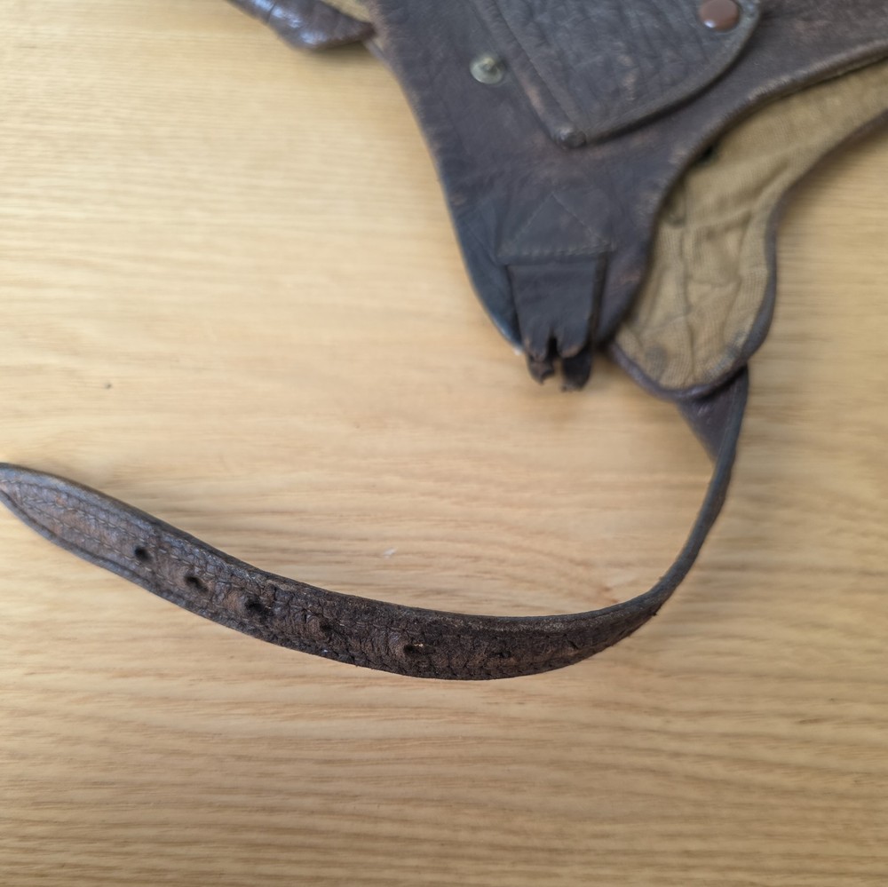 WW II Leather Flying Helmet. Small size