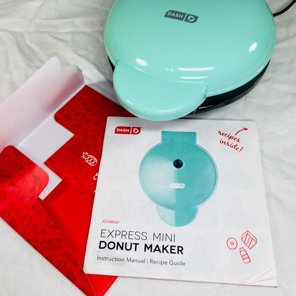 DASH Mini Donut Maker Machine w/ Non-stick Surface, Makes 7 Doughnuts - Aqua