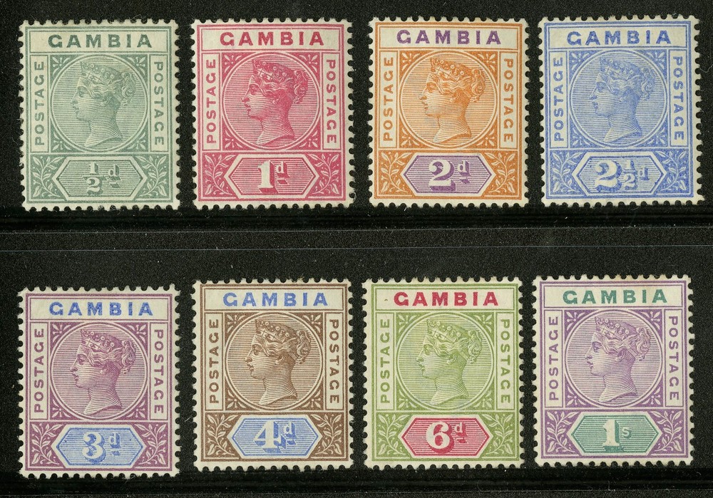 Gambia   1898  Scott # 20-27   Mint Hinged Set