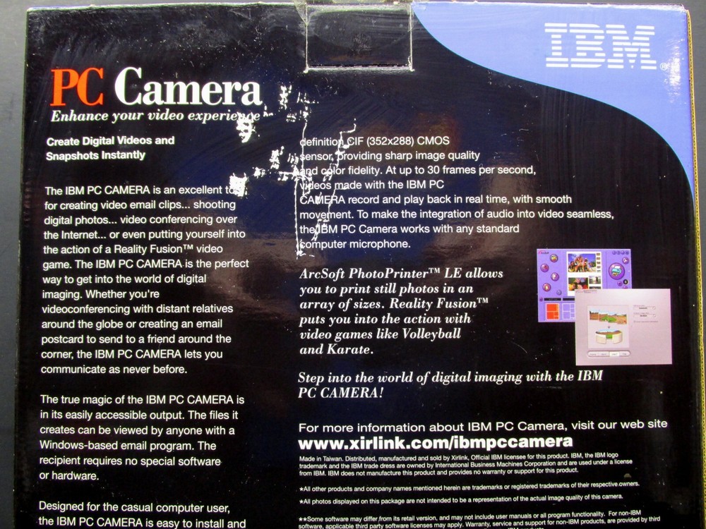 IBM PC Camera / Web Cam, Windows 98 thru 2000, USB, NEW In Bcx