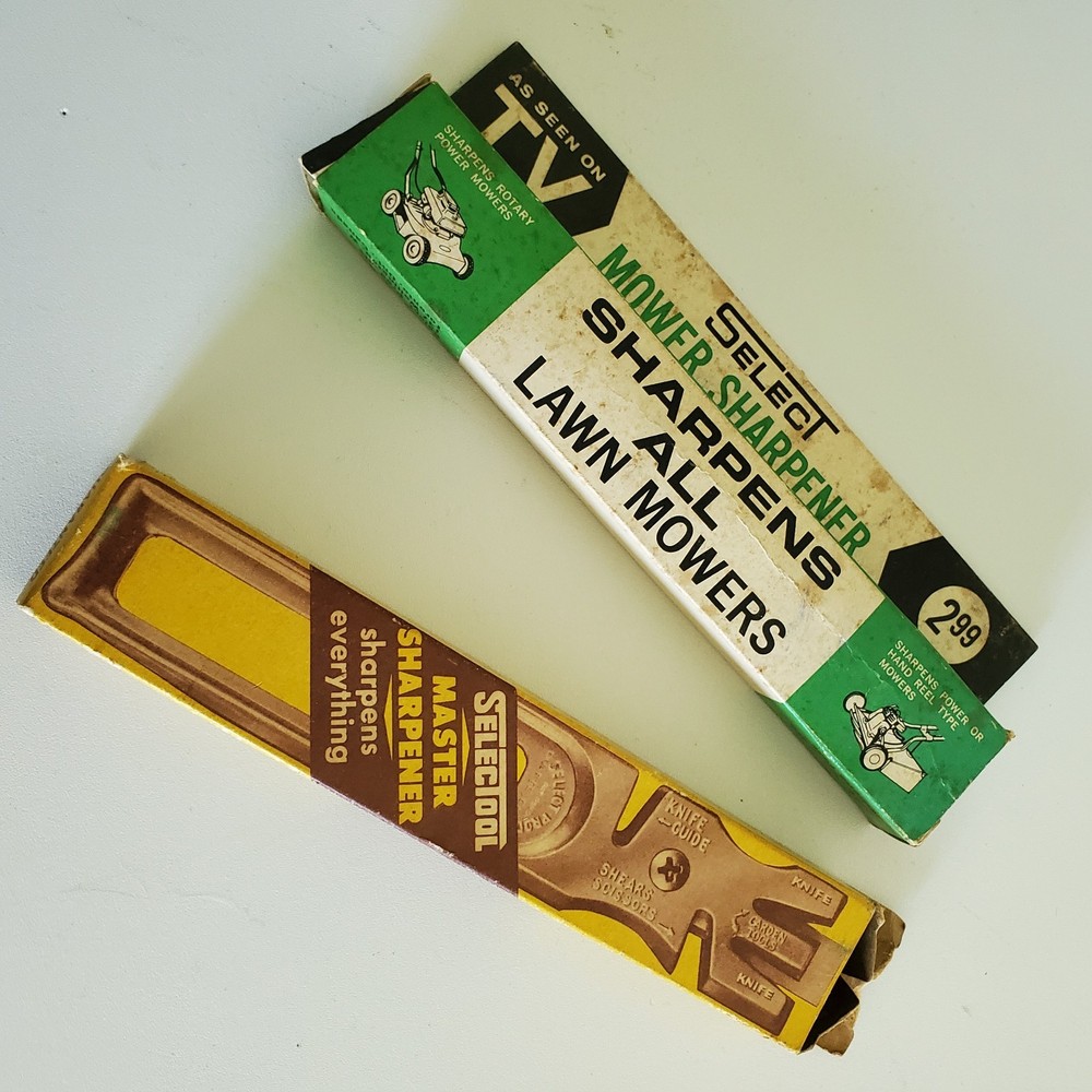 Vintage 1960 Selectool Master Sharpener Original Box & Select Mower Sharpener