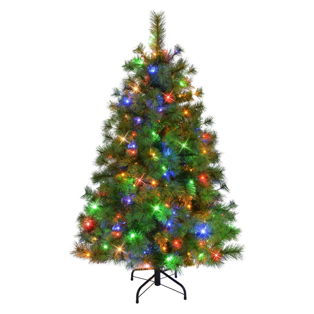 4.5' Pre-Lit Artificial Colorado Pine Christmas Tree with 150 Dual Function L...