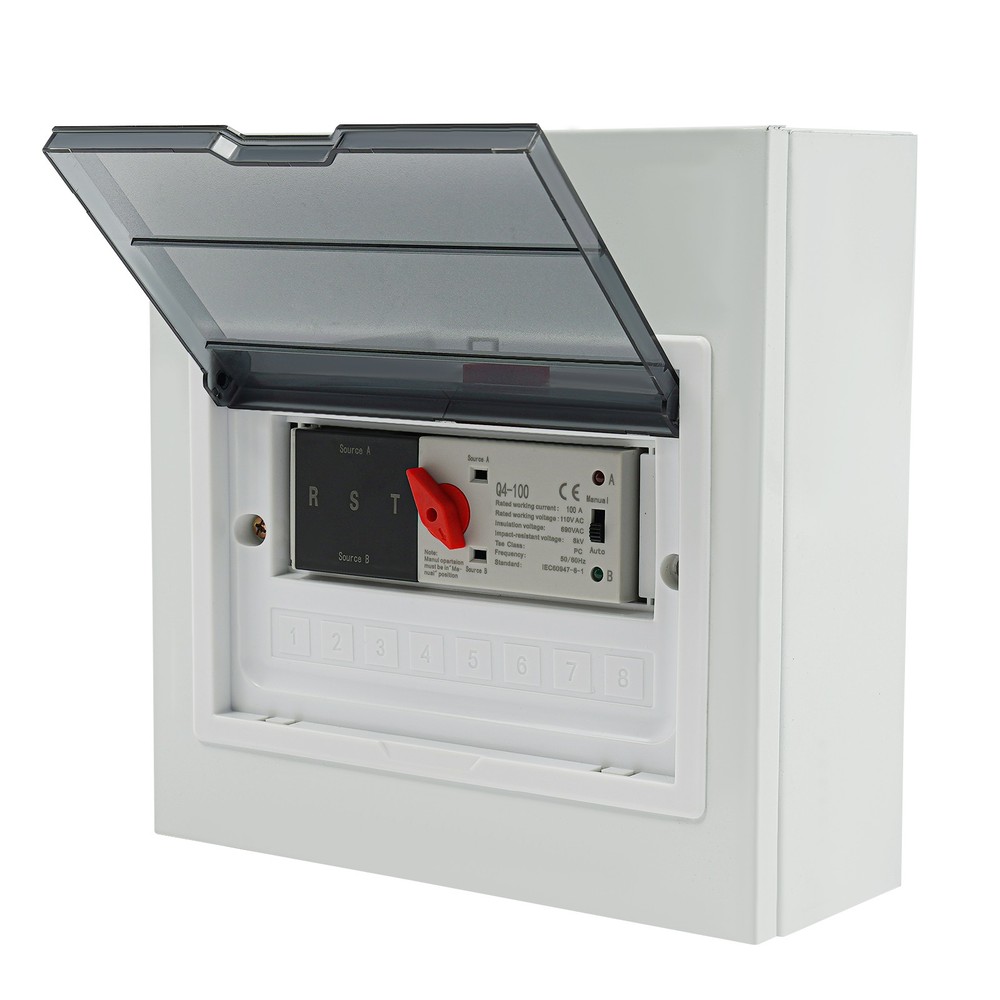 110V Automatic Transfer Switch, 3P 100A Transfer Switch Wall-mounted 24000W