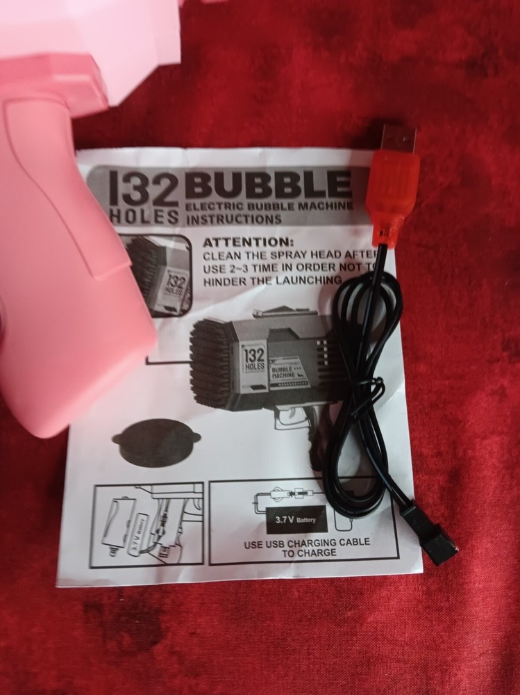 132 Hole Electric Automatic Bubble Machine Gun for Children Or Parties