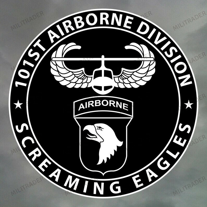 US Army 101st Airborne Division 2" Decal (Black)