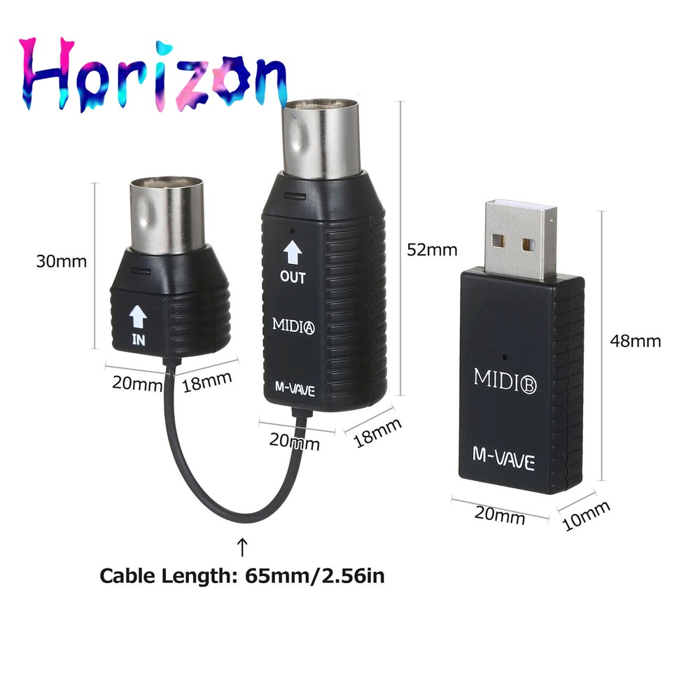 M-VAVE Mini Wireless Transmission System MIDI Bluetooth Adapter USB Plug Play