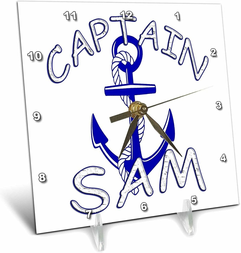 3dRose Captain Sam Personalized Quotes - Desk Clock, 6 by 6-Inch
