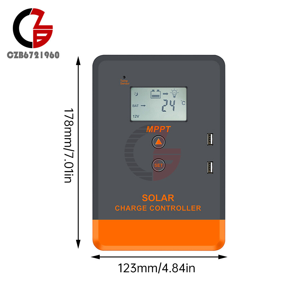 MPPT 30A 20A Solar Charger Controller 12V 24V Solar Panel Regulator LCD Dual USB