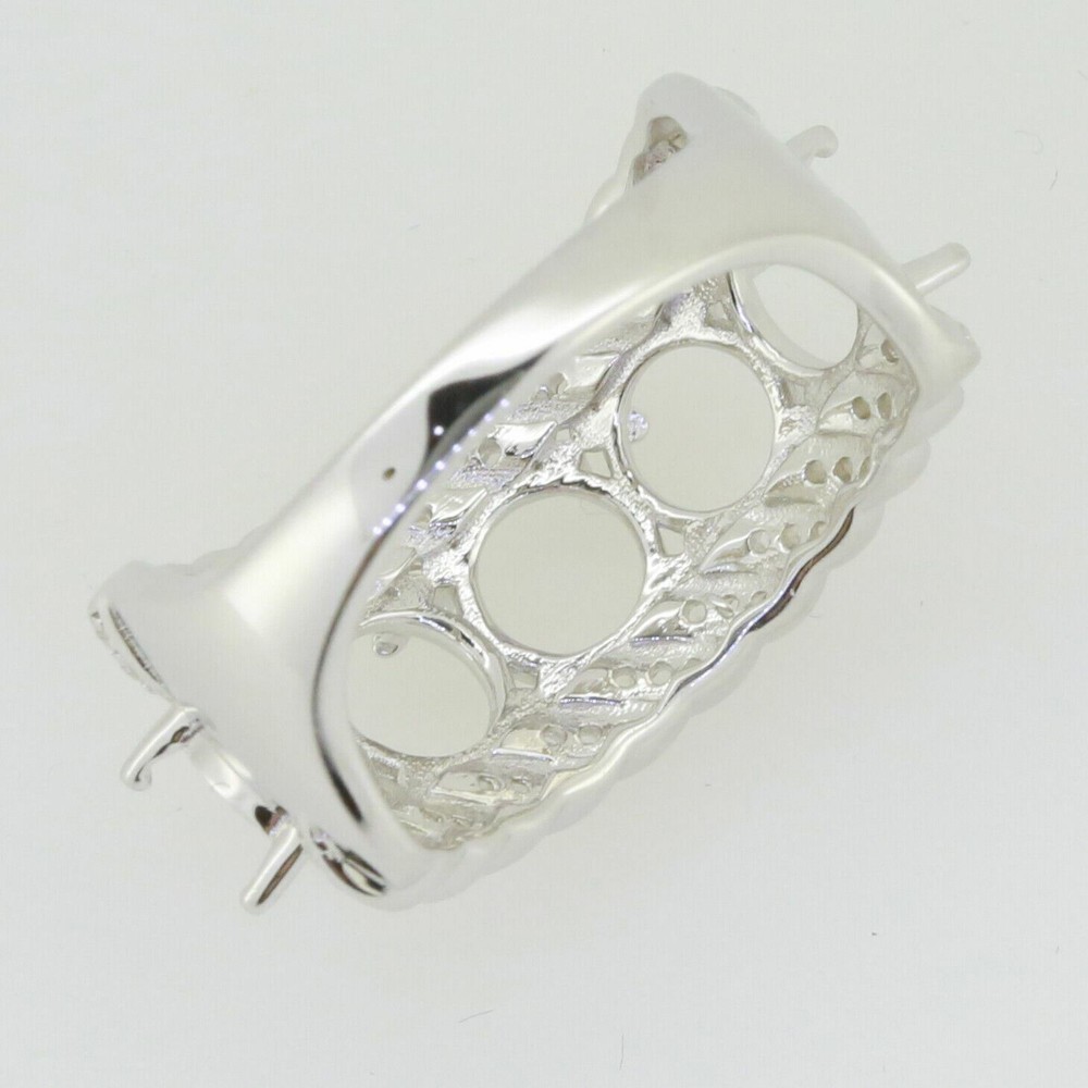 Sterling Silver Semi Mount Ring Setting Round RD 6x6mm 5 Stone