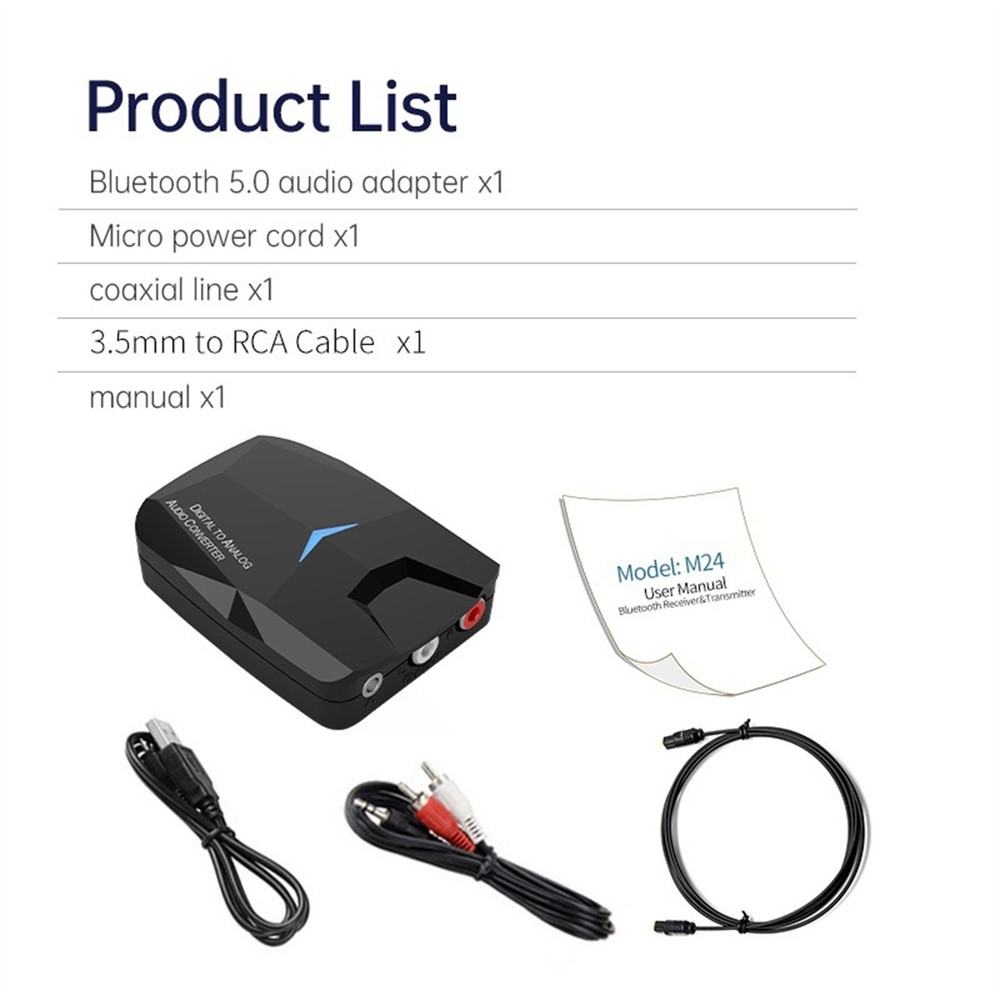 Bluetooth Optical Coaxial Converter Bluetooth 5.0 Audio Adapter Lightweight