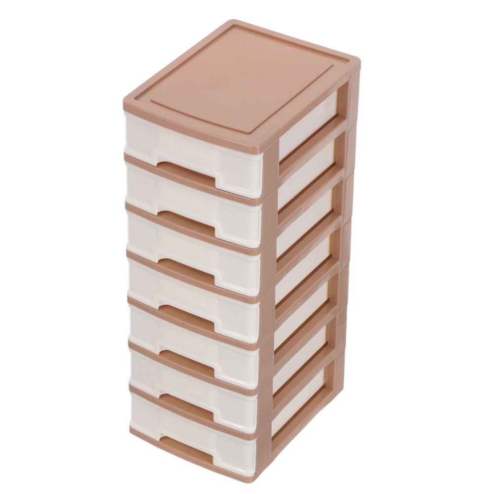 Desktop Drawer Storage Organizer Unit - 7-Tier Plastic Desktop Drawer For
