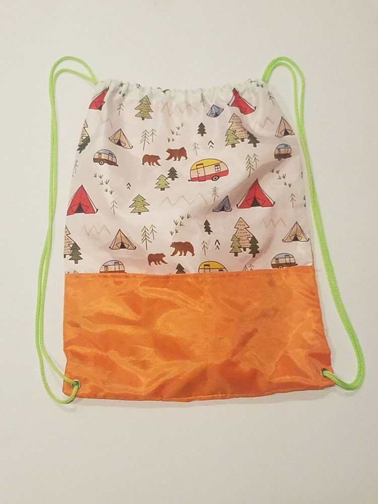 Camp Adventure Drawstring Sackpack Backpack Bag with 2 front pockets