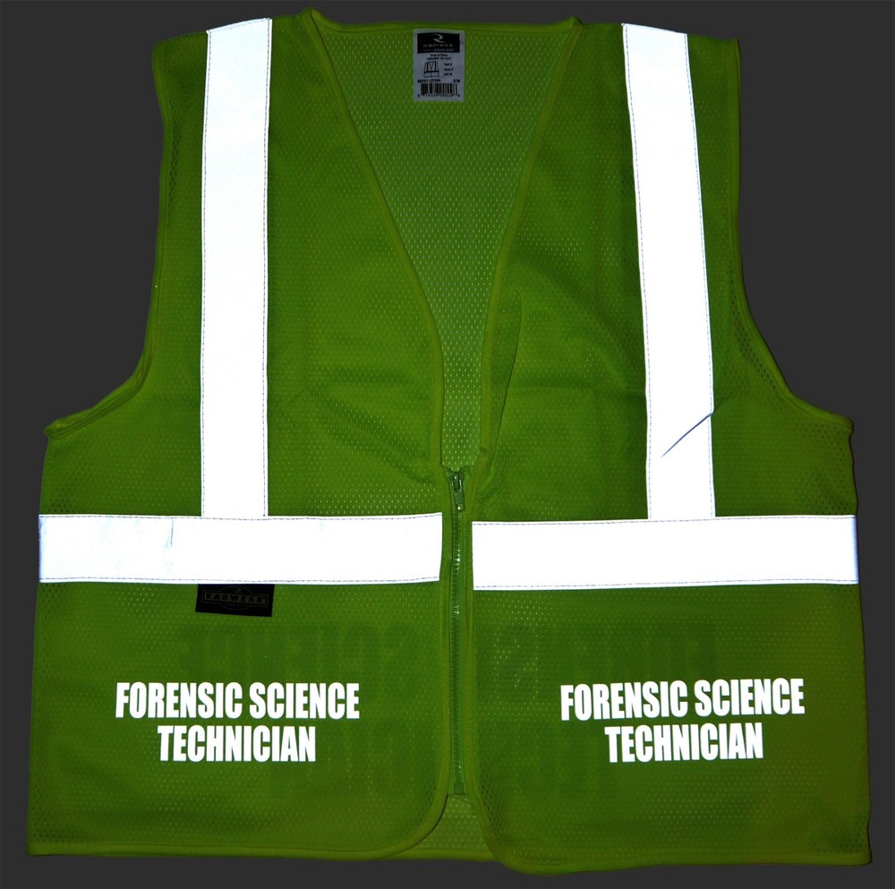 Forensic Science Technician safety vest with REFLECTIVE design, High Visibility