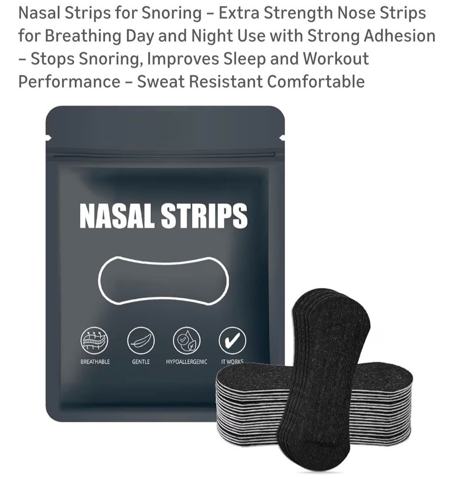 Nasal Strips for Snoring, Extra Strength, black, strong adhesion