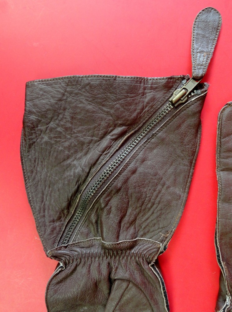 ROYAL AIR FORCE 1941 PATTERN SLANT ZIP FLYING GAUNTLETS MEDIUM