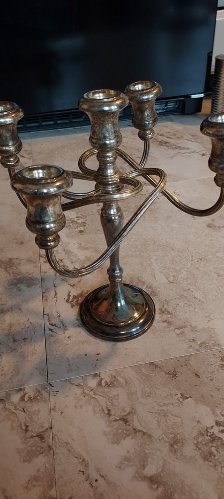 vintage silverplate candelabra unique design heavy made