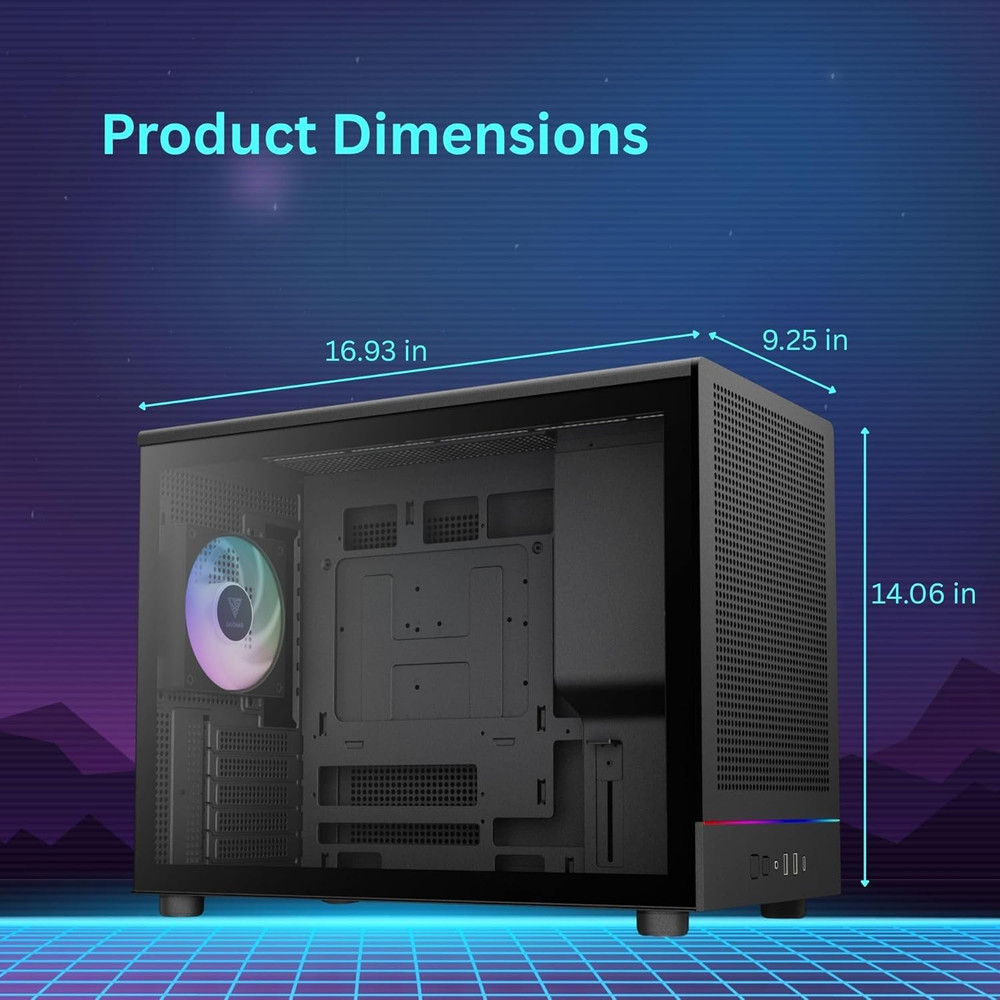 Micro‑Tower Gaming PC Case, Mesh Front Panel with RGB Strip & 3×120 Mm Prebuilt
