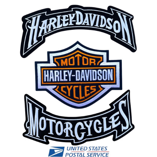 Harley Davidson Motorcycle Patch Set Bar & Shield Rockers Jacket Vest Back
