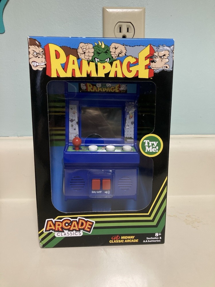 SEALED Rampage Arcade Classics Miniature Game Machine 2018 Basic Fun