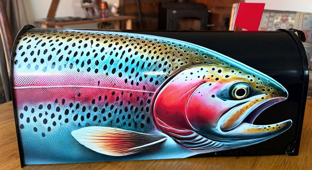 Rainbow Trout sticker wrap cover graphics for mailbox