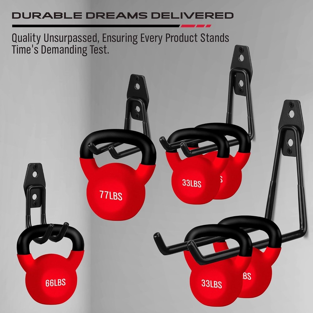 Garage Tool Storage Wall Hook Assortment Set: 15PCS Heavy Duty Large Black