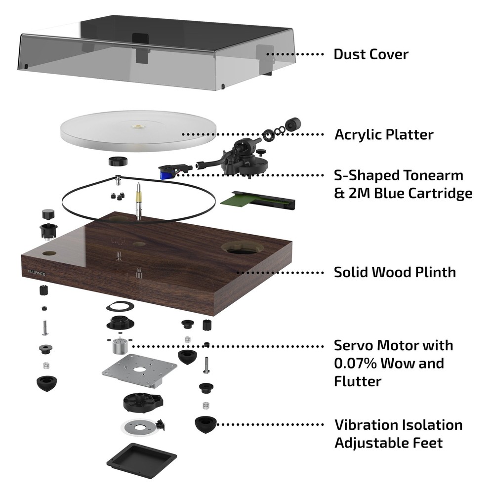 Fluance RT85 Reference Turntable with Record Weight and Vinyl Cleaning Kit