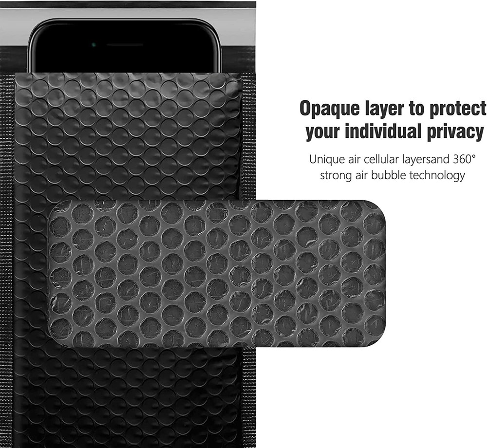 50 #000 4x8 Black Poly Bubble Padded Envelopes Self-Sealing Mailers