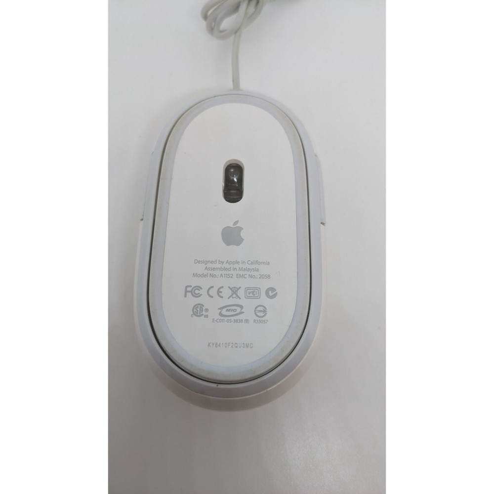 Apple A1152 White USB Scroll Wheel Wired Optical Mouse Works Great